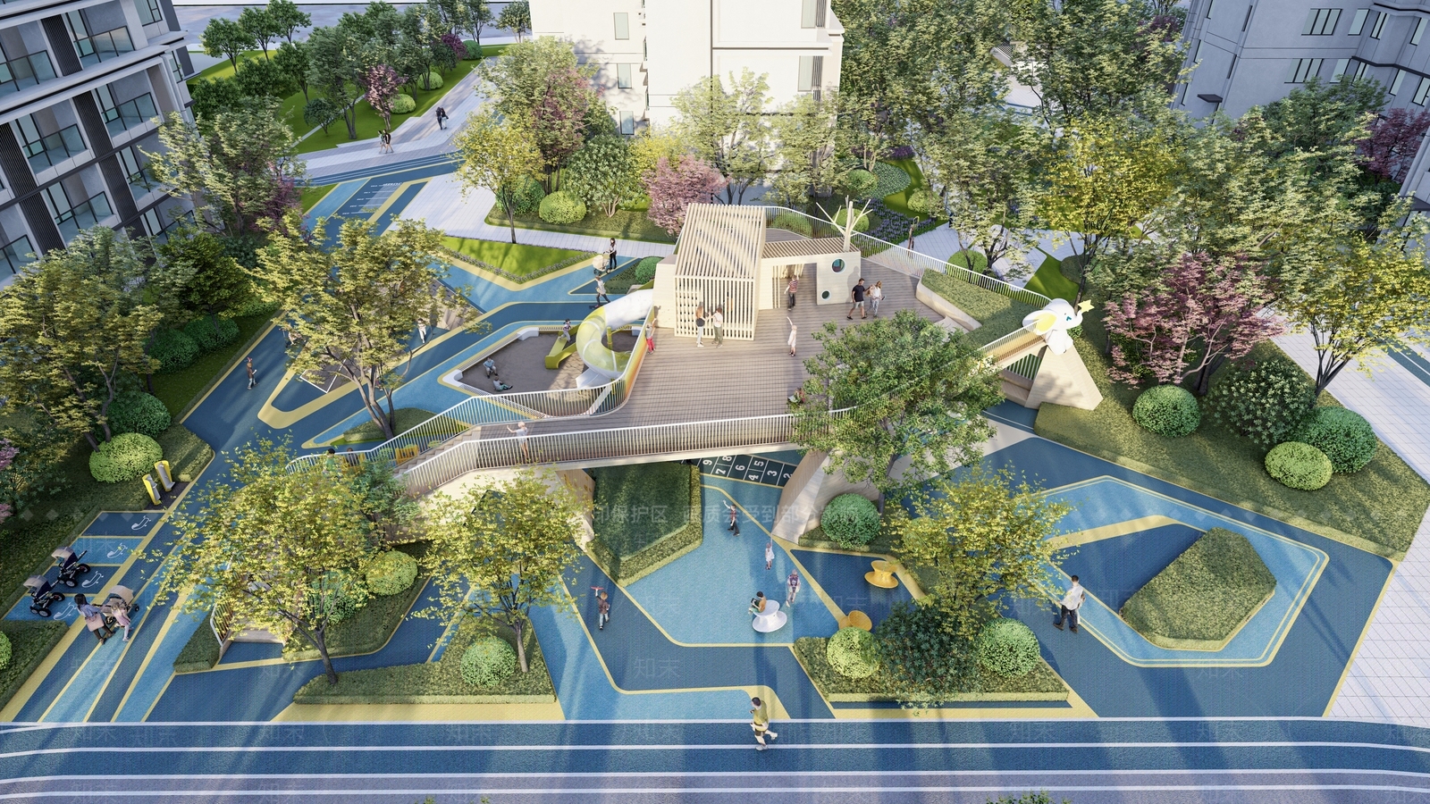 现代折线儿童活动区SU模型下载【ID:1158472952】