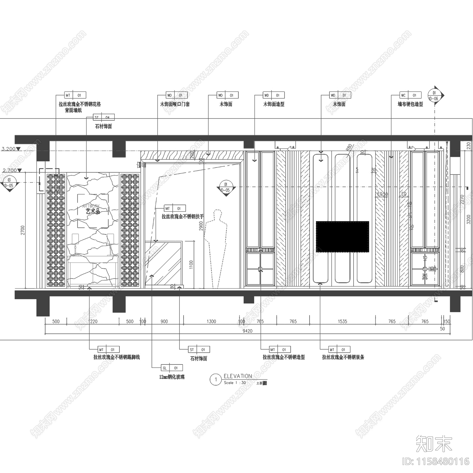 现代新中式泸州三层别墅室内家装cad施工图下载【ID:1158480116】