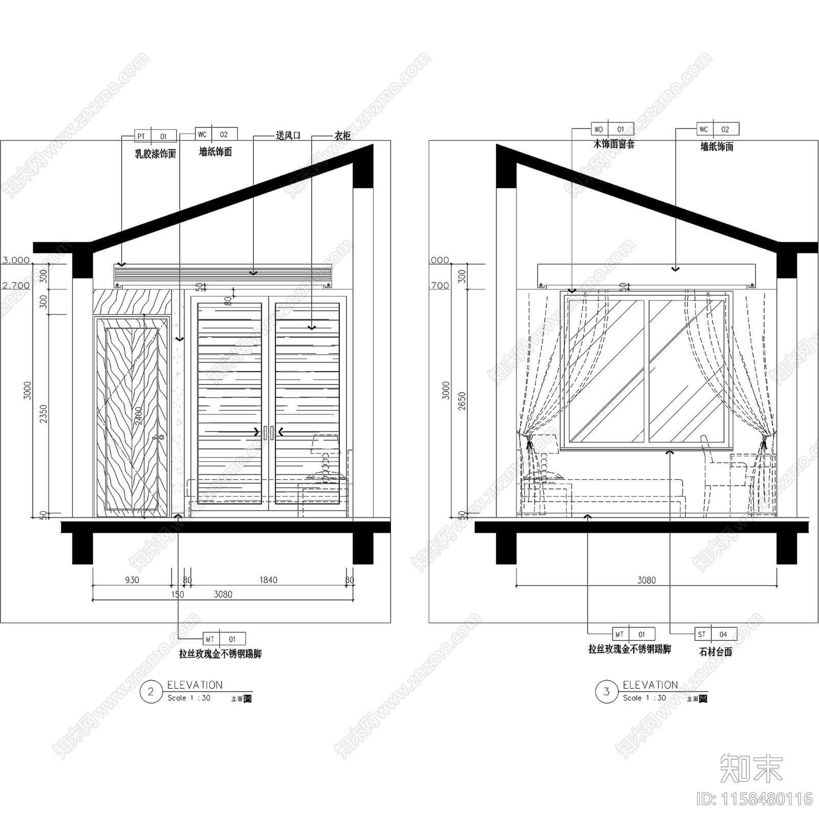 现代新中式泸州三层别墅室内家装cad施工图下载【ID:1158480116】