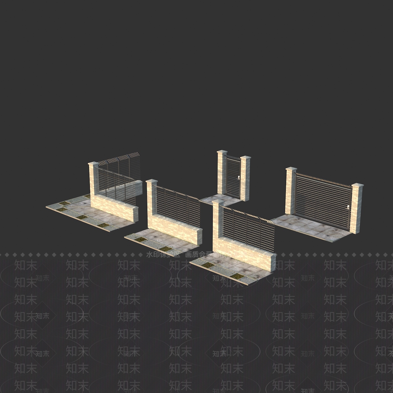 现代花园房屋栏杆3D模型下载【ID:1158480306】