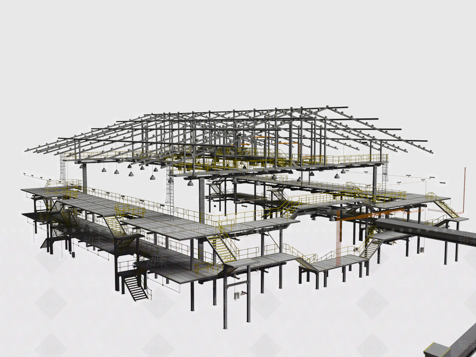 中央空调通风管道3D模型下载【ID:1158483354】