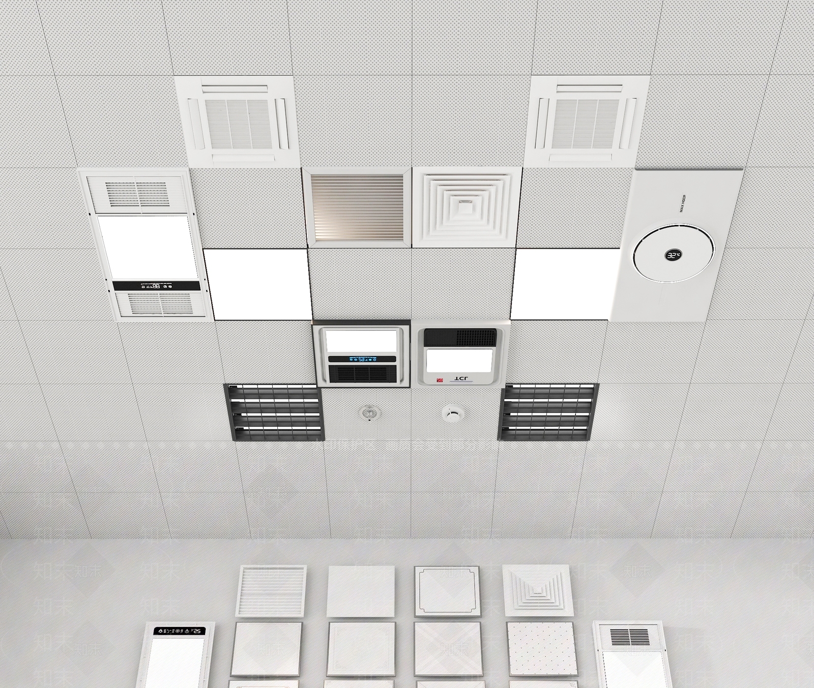 现代铝扣板天花3D模型下载【ID:1158482881】