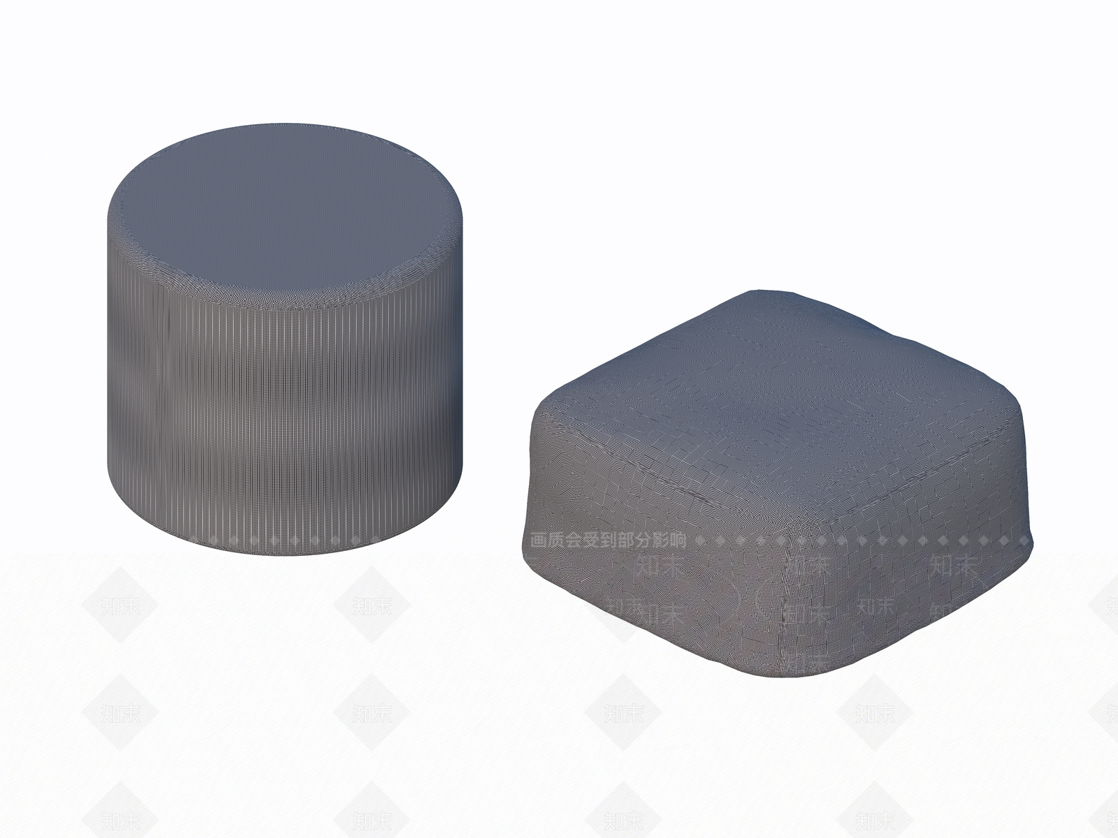 现代沙发凳3D模型下载【ID:1158486368】
