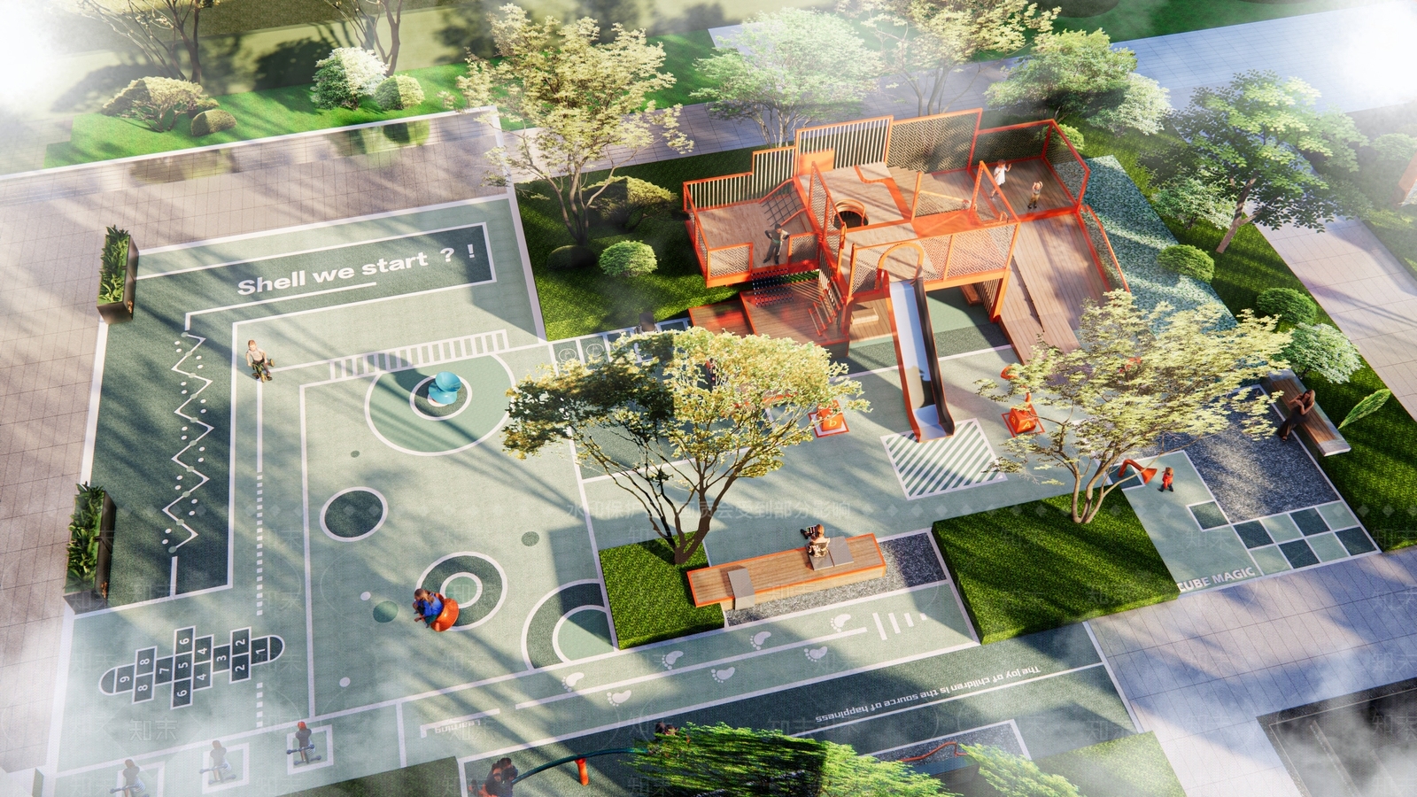 现代全龄儿童主题乐园SU模型下载【ID:1158491475】