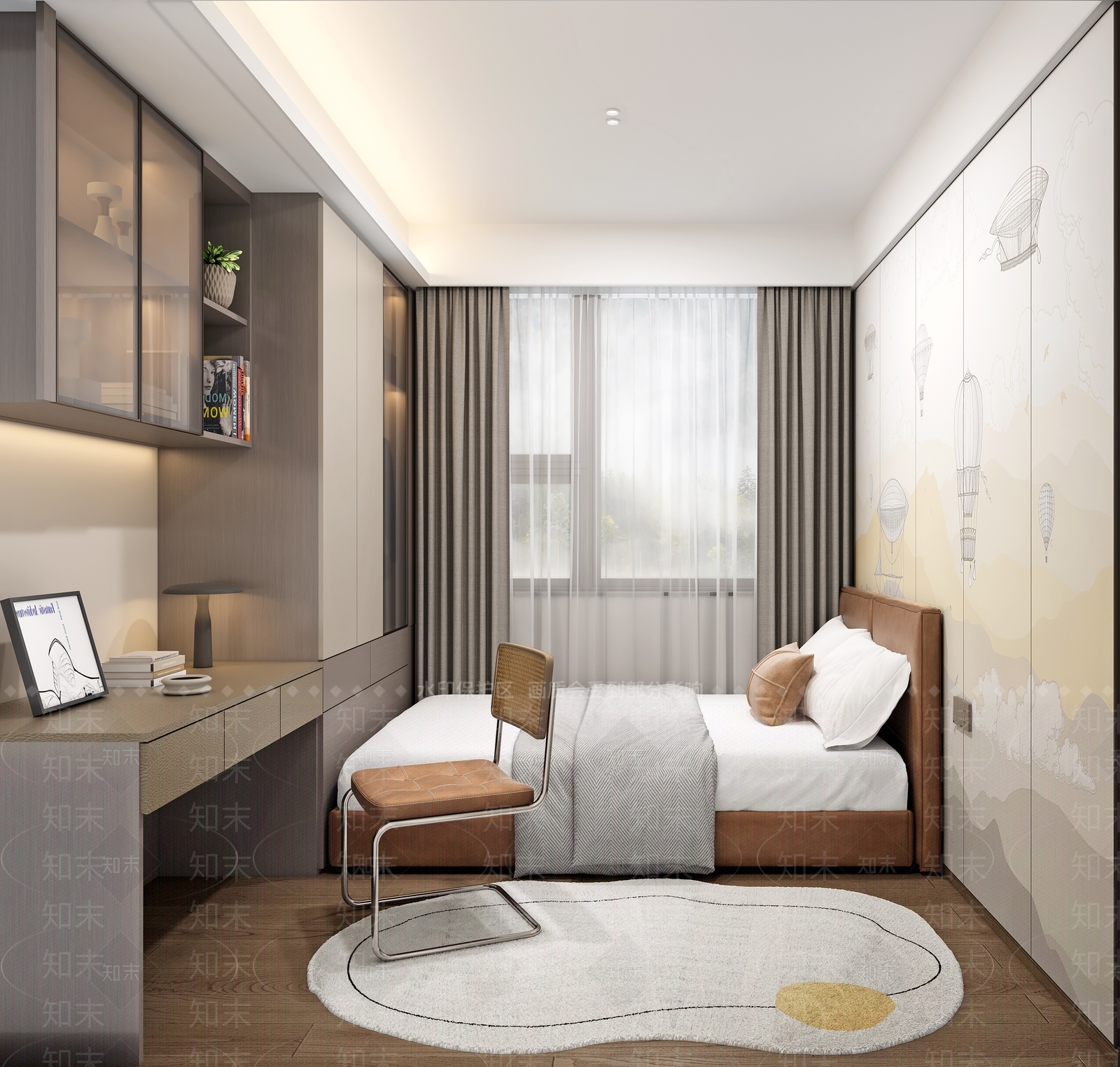 现代榻榻米卧室3D模型下载【ID:1158493218】