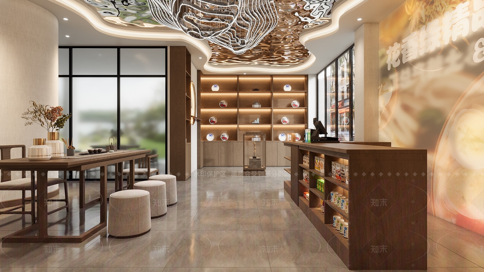 新中式茶叶店3D模型下载【ID:1158493503】