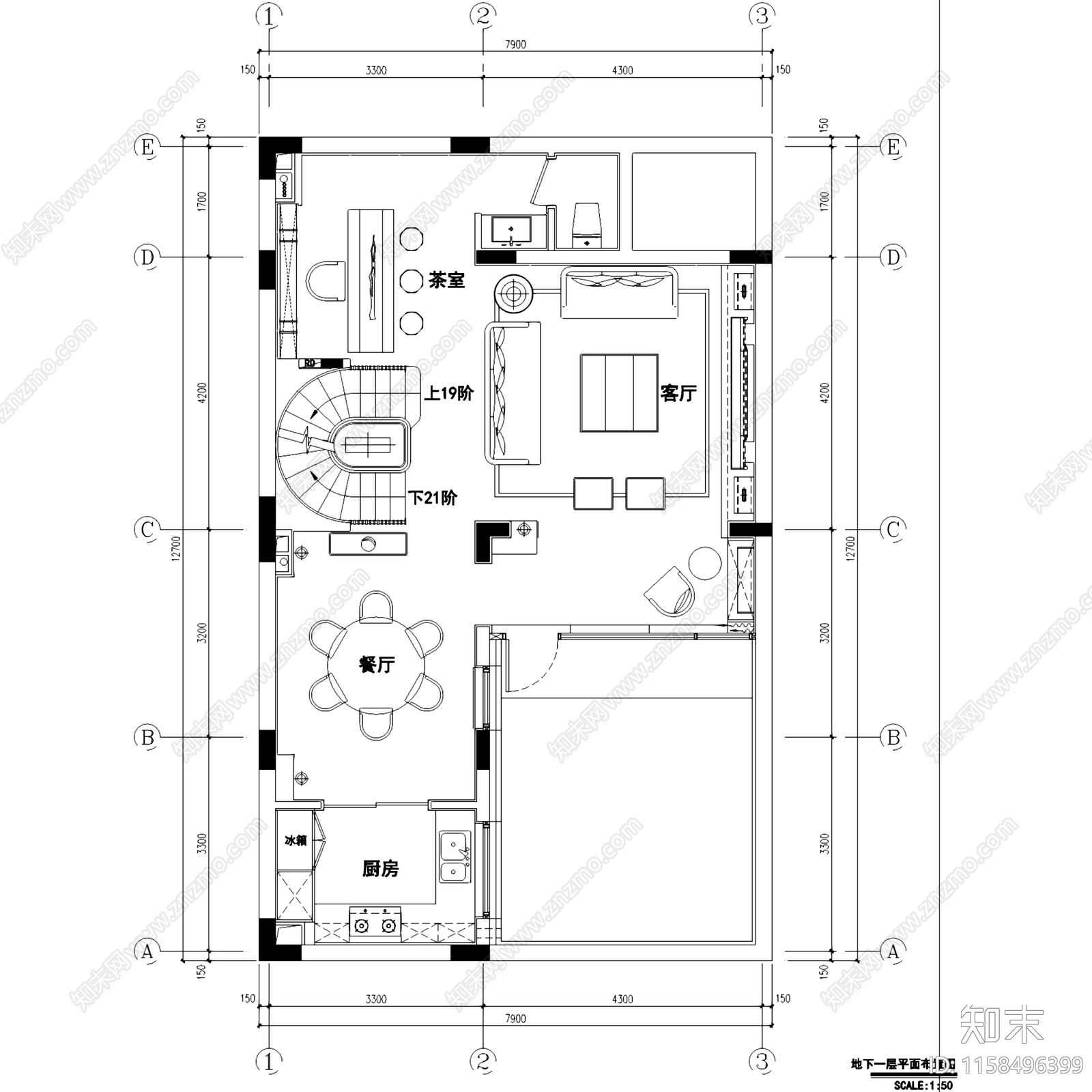 中式现代亿城燕西书院华府四层合院别墅室内家装cad施工图下载【ID:1158496399】