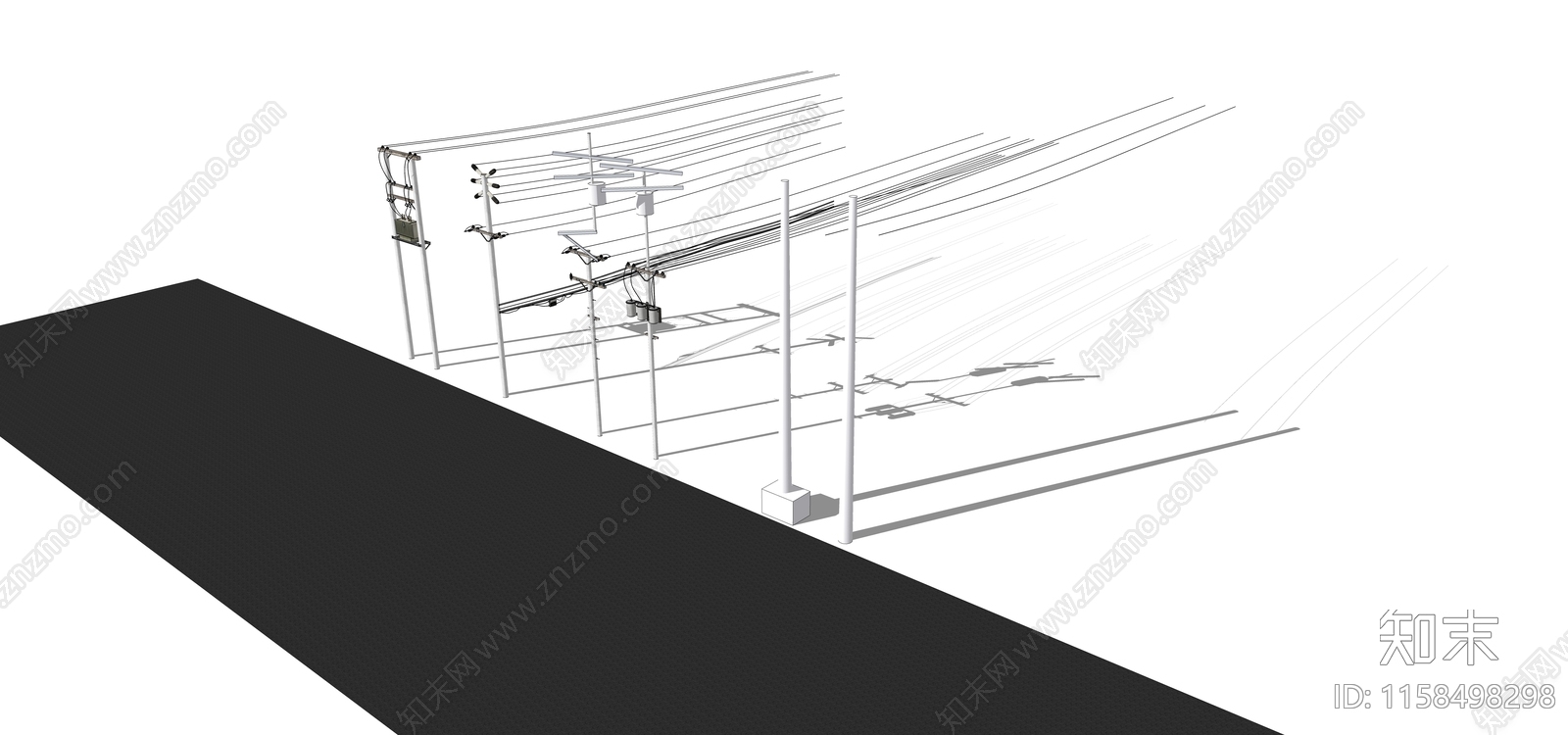 电线杆集合SU模型下载【ID:1158498298】
