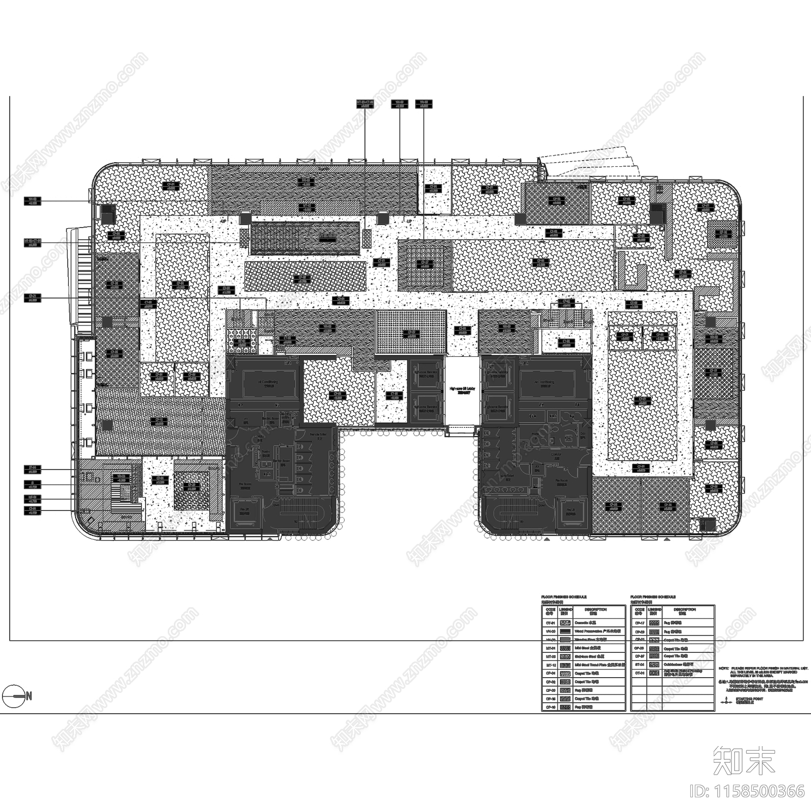 Adidas阿迪达斯办公楼室内工装平面系统图CA施工图下载【ID:1158500366】