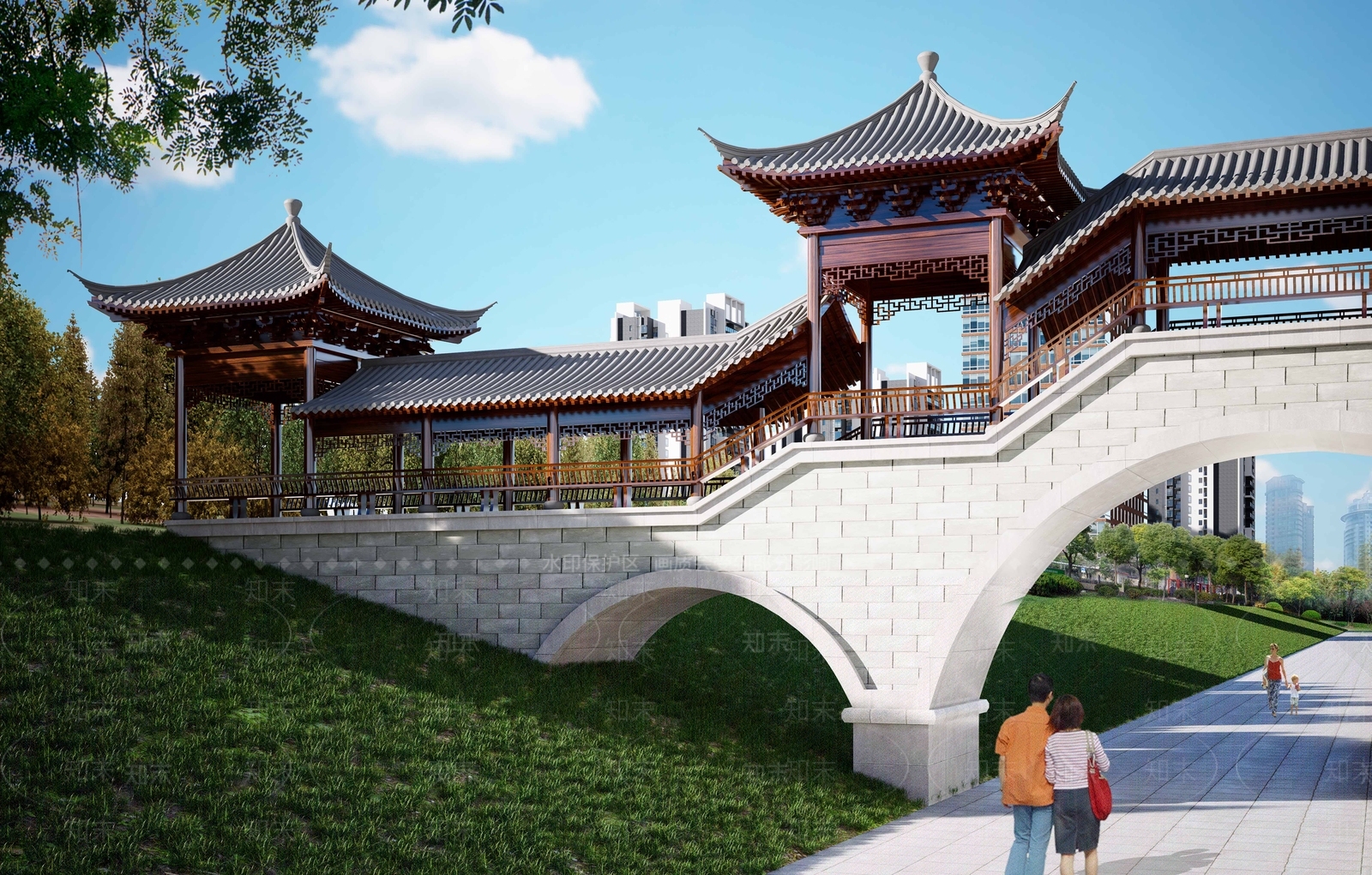 中式石桥3D模型下载【ID:1158499819】