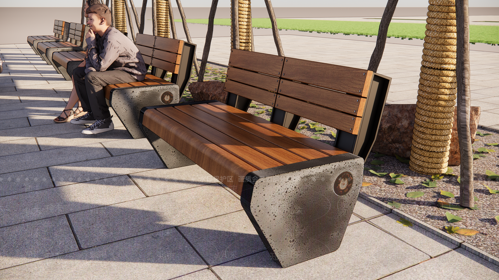 现代公园景观座椅SU模型下载【ID:1158503687】