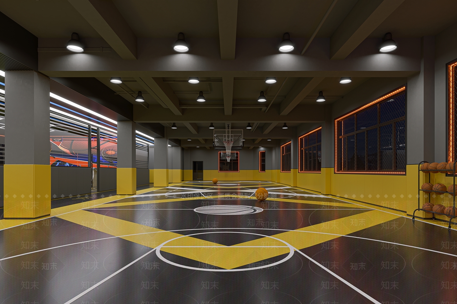 现代篮球运动馆3D模型下载【ID:1158506007】