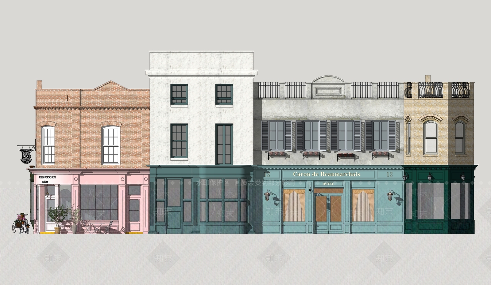 欧式商业多层SU模型下载【ID:1158508668】