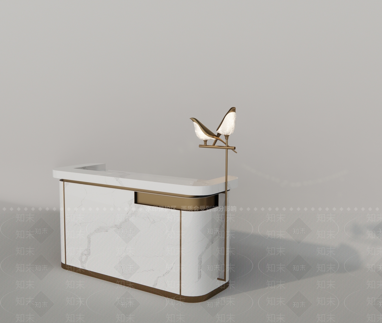 现代服务台SU模型下载【ID:1158509930】