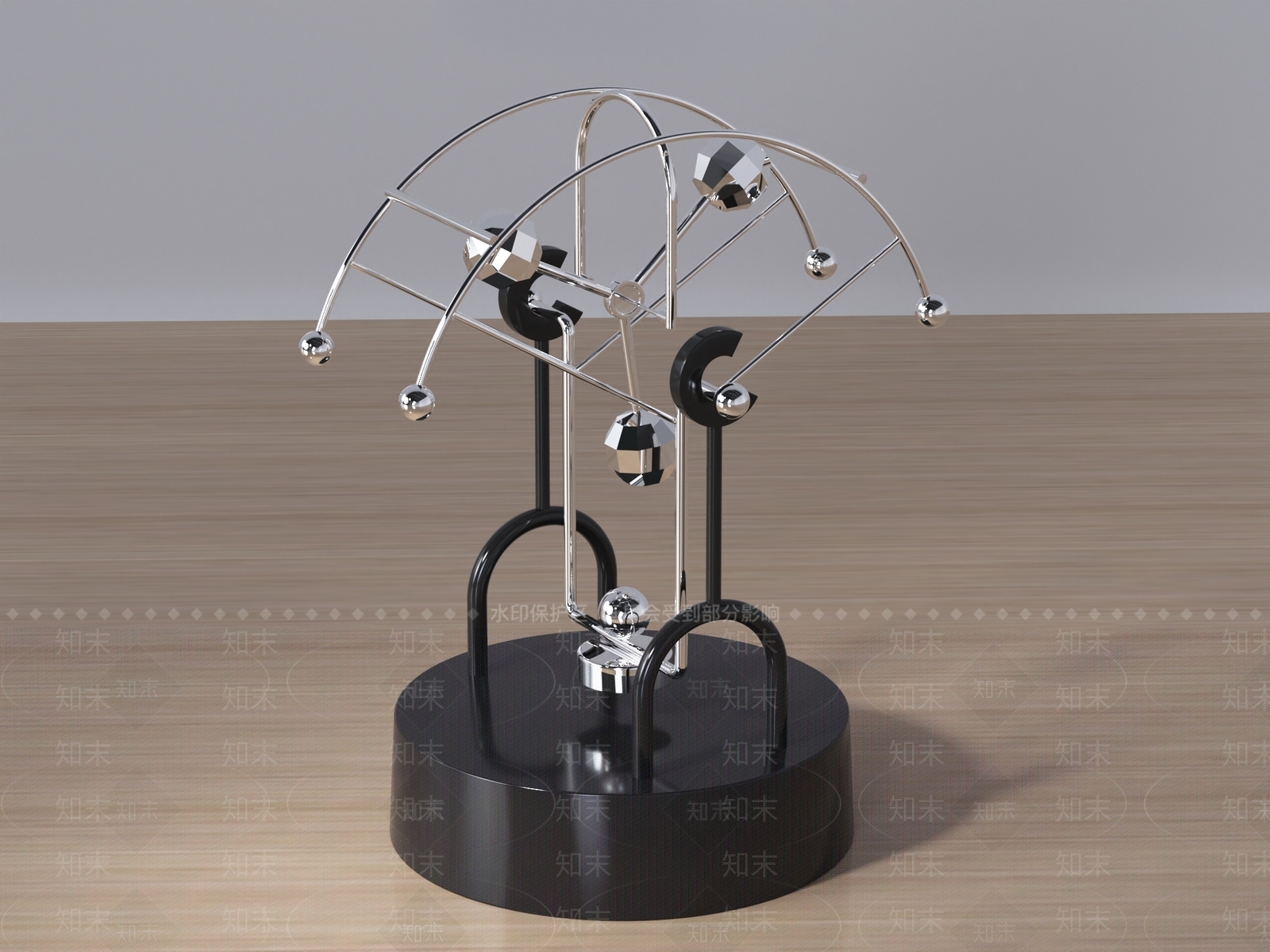 现代牛顿摆3D模型下载【ID:1158509534】