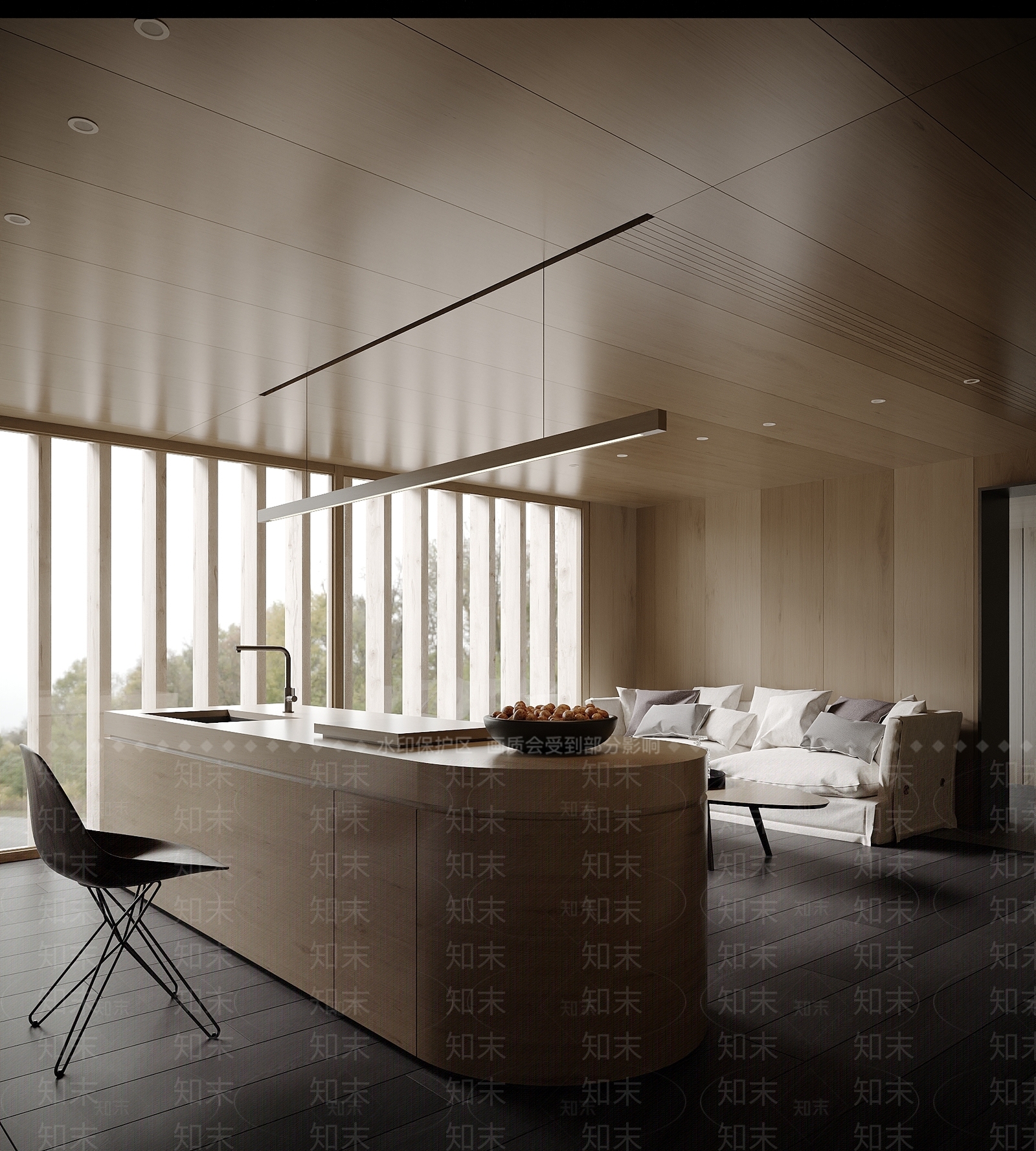 木质弧形岛台岛台3D模型下载【ID:1227321232】
