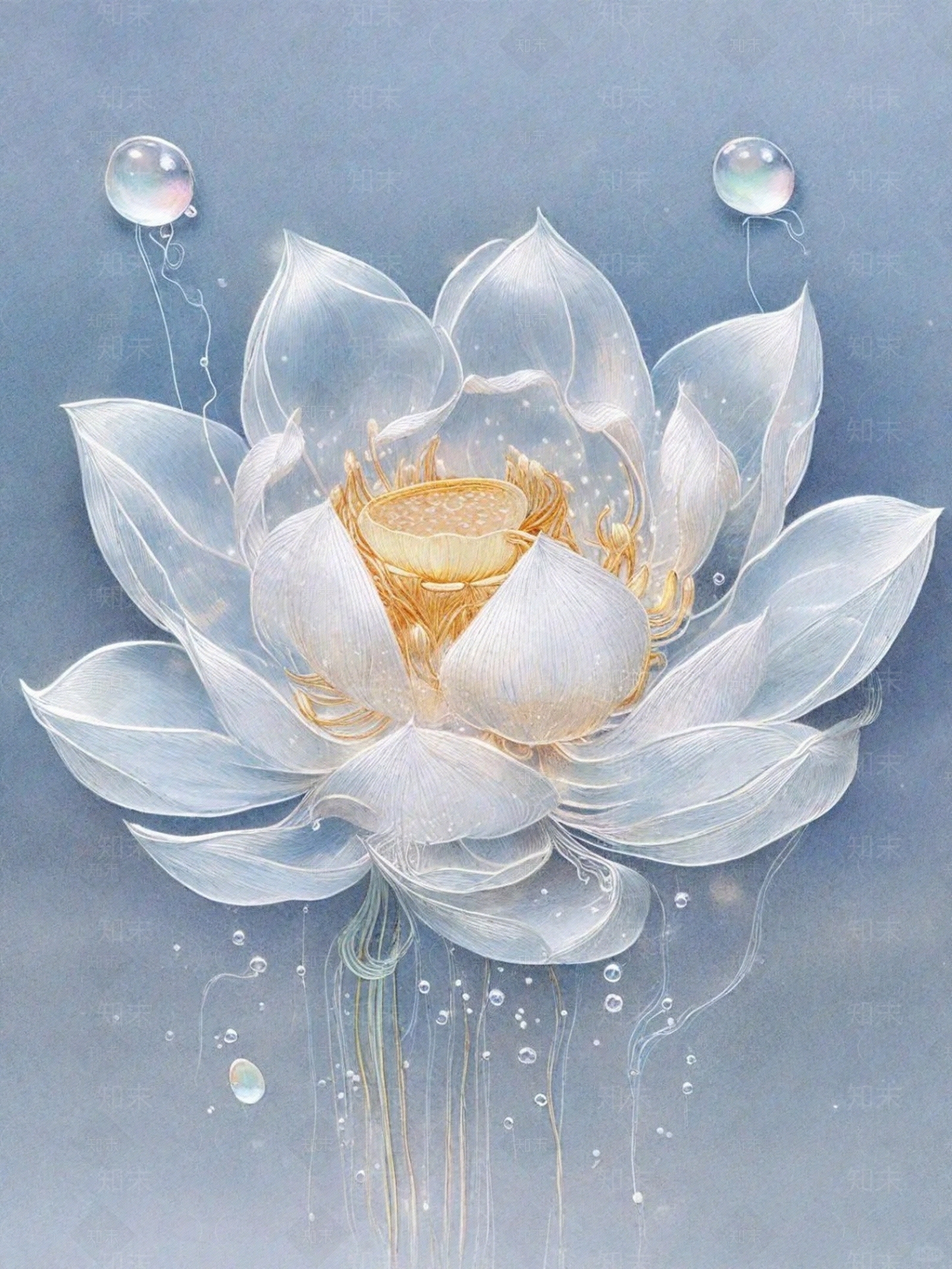 莲花壁纸壁画贴图下载【ID:1158514257】