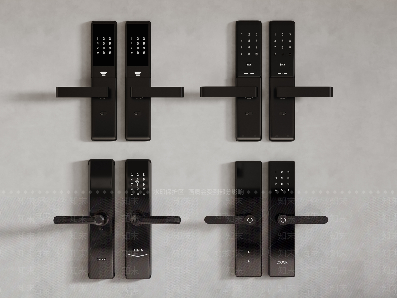 现代智能锁3D模型下载【ID:1158519952】