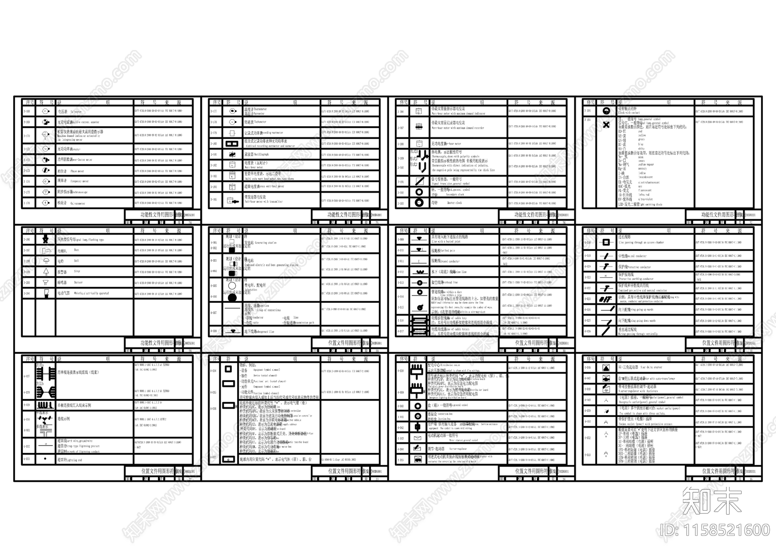 标准电气符号图库3cad施工图下载【ID:1158521600】