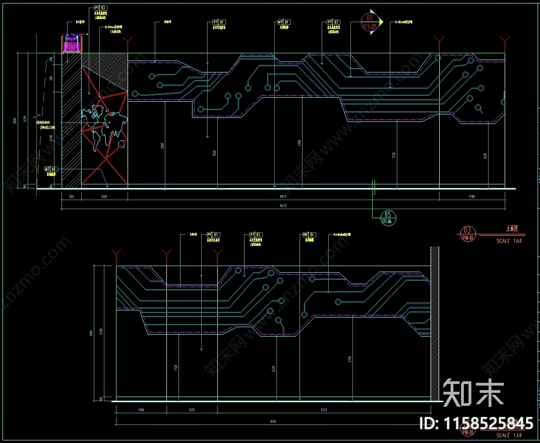 商场电玩城游戏厅室内装cad施工图下载【ID:1158525845】