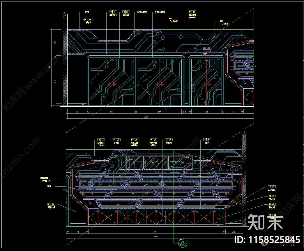 商场电玩城游戏厅室内装cad施工图下载【ID:1158525845】