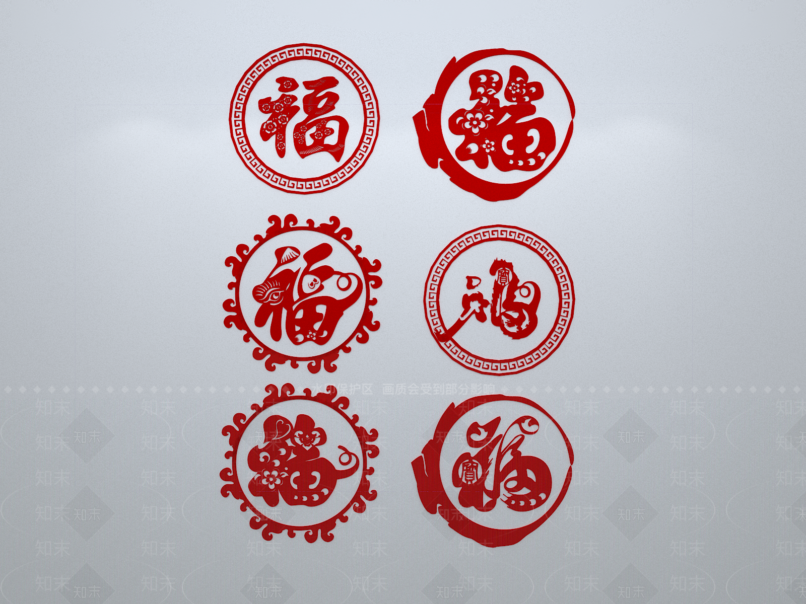 新中式窗花3D模型下载【ID:1158526990】