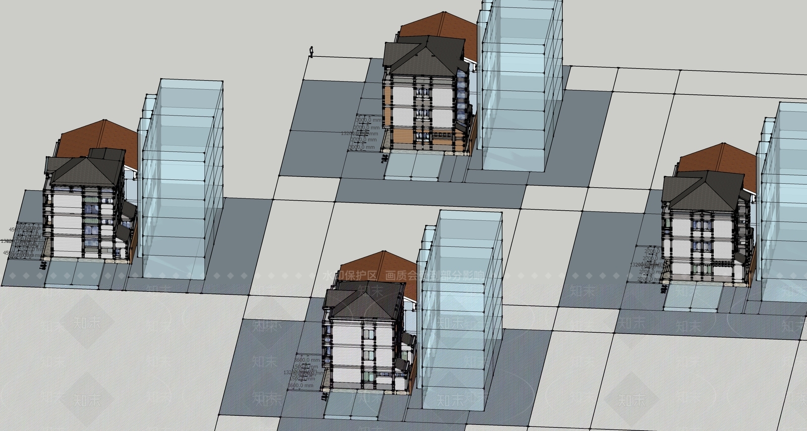 现代自建住宅SU模型下载【ID:1158533374】