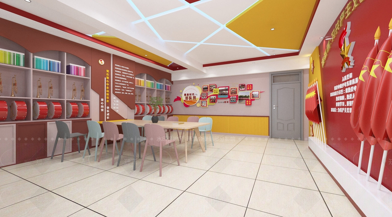现代党建室3D模型下载【ID:1214572783】