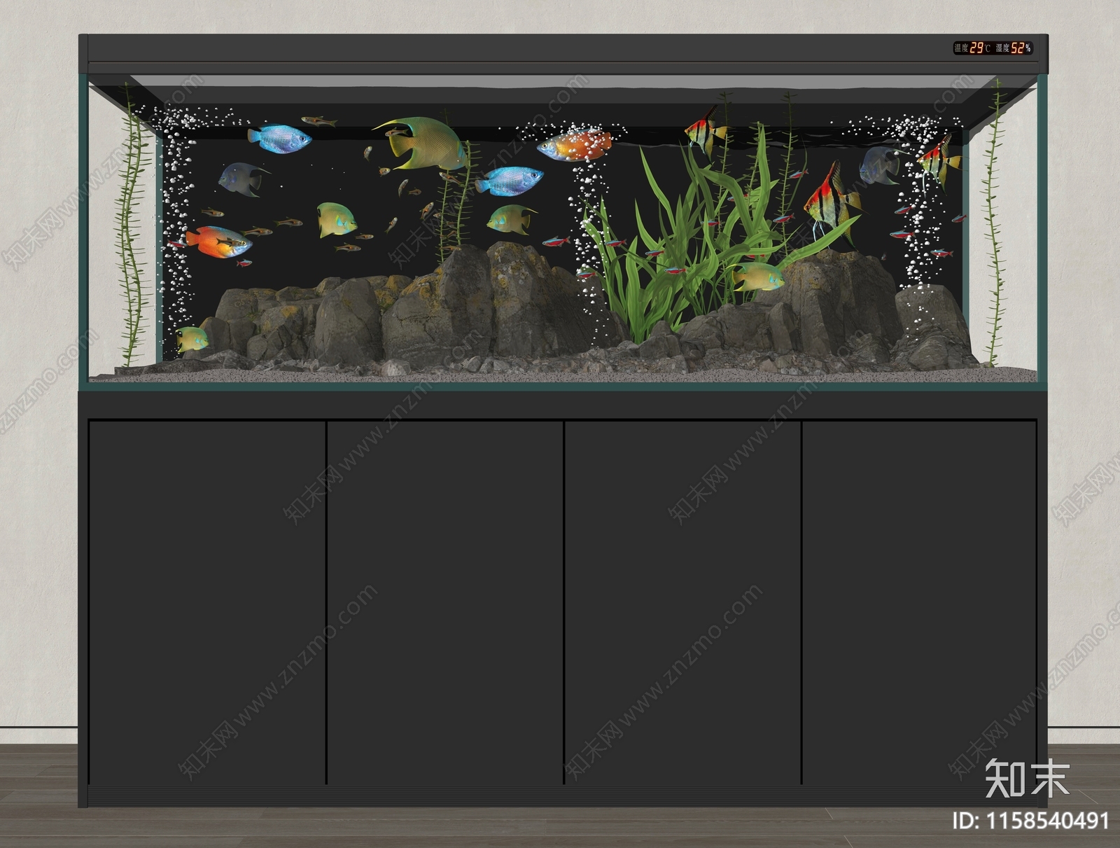 现代鱼缸SU模型下载【ID:1158540491】