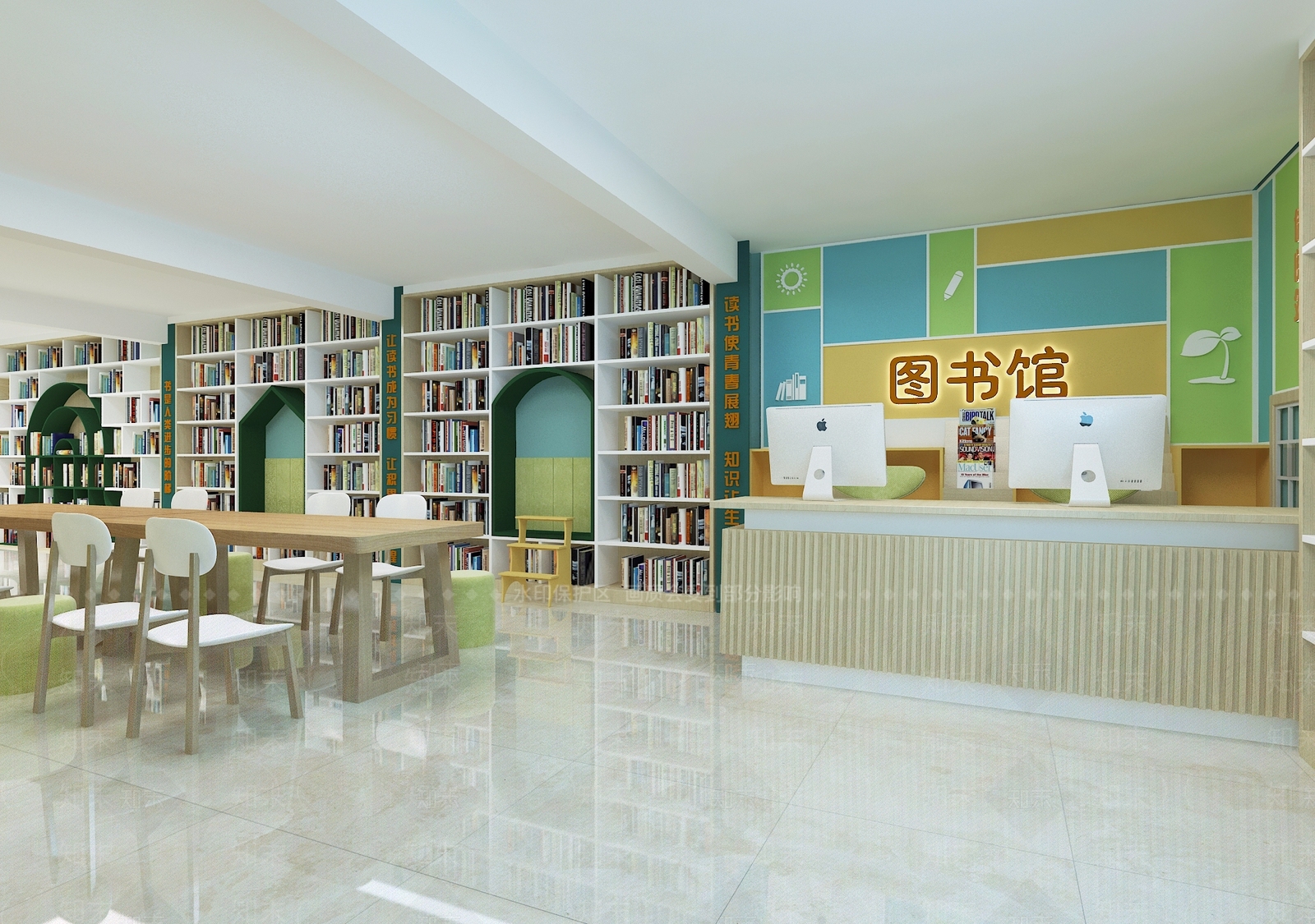 现代图书馆3D模型下载【ID:1158713103】