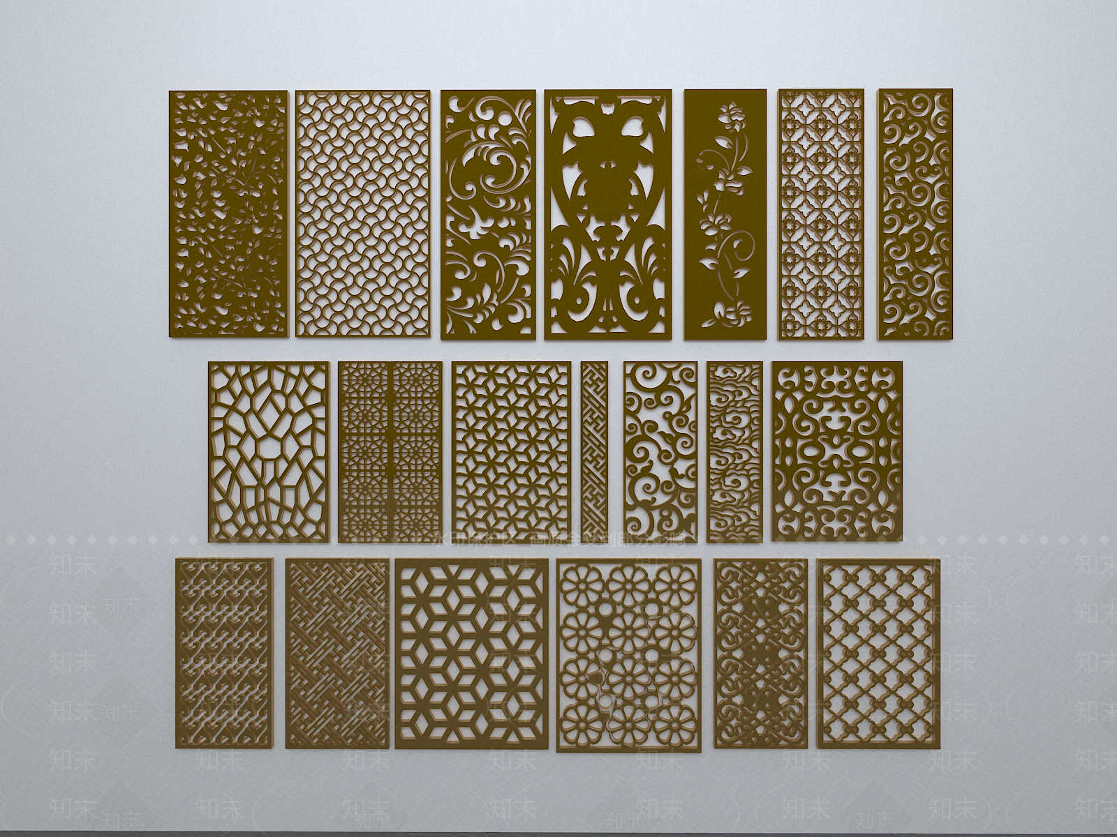 新中式窗花3D模型下载【ID:1158545010】