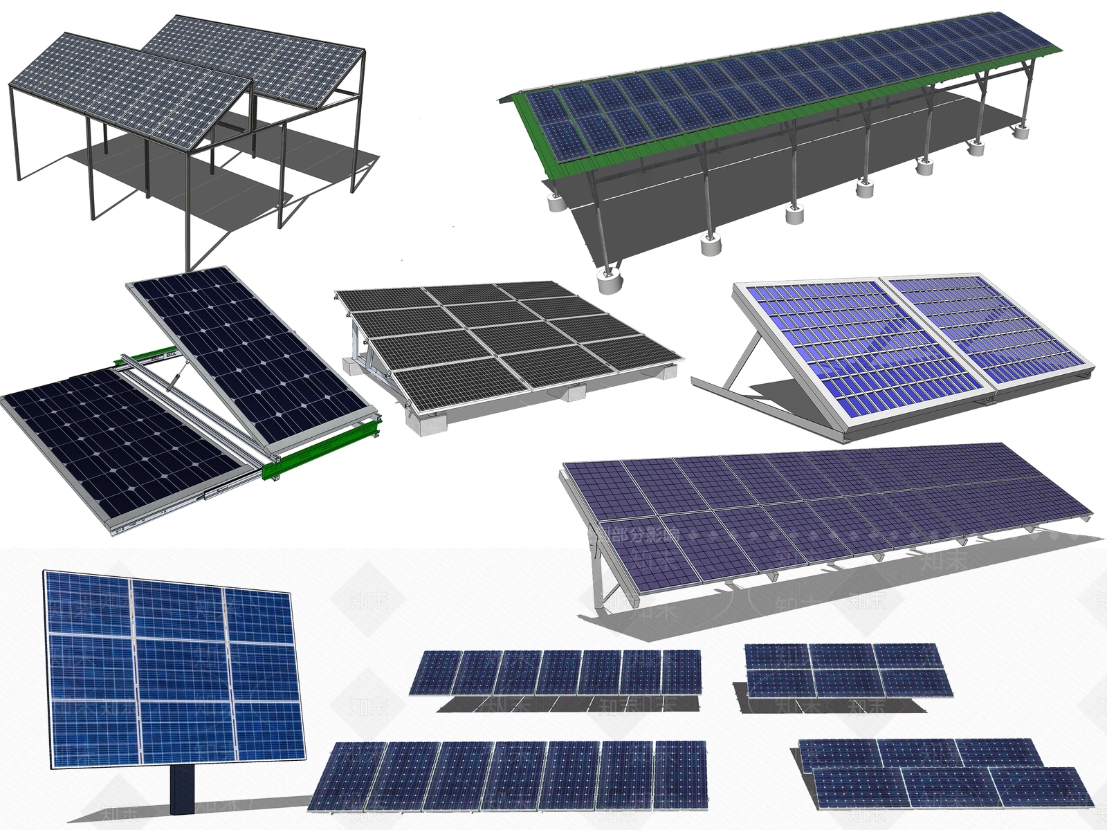 太阳能板SU模型下载【ID:1158546613】