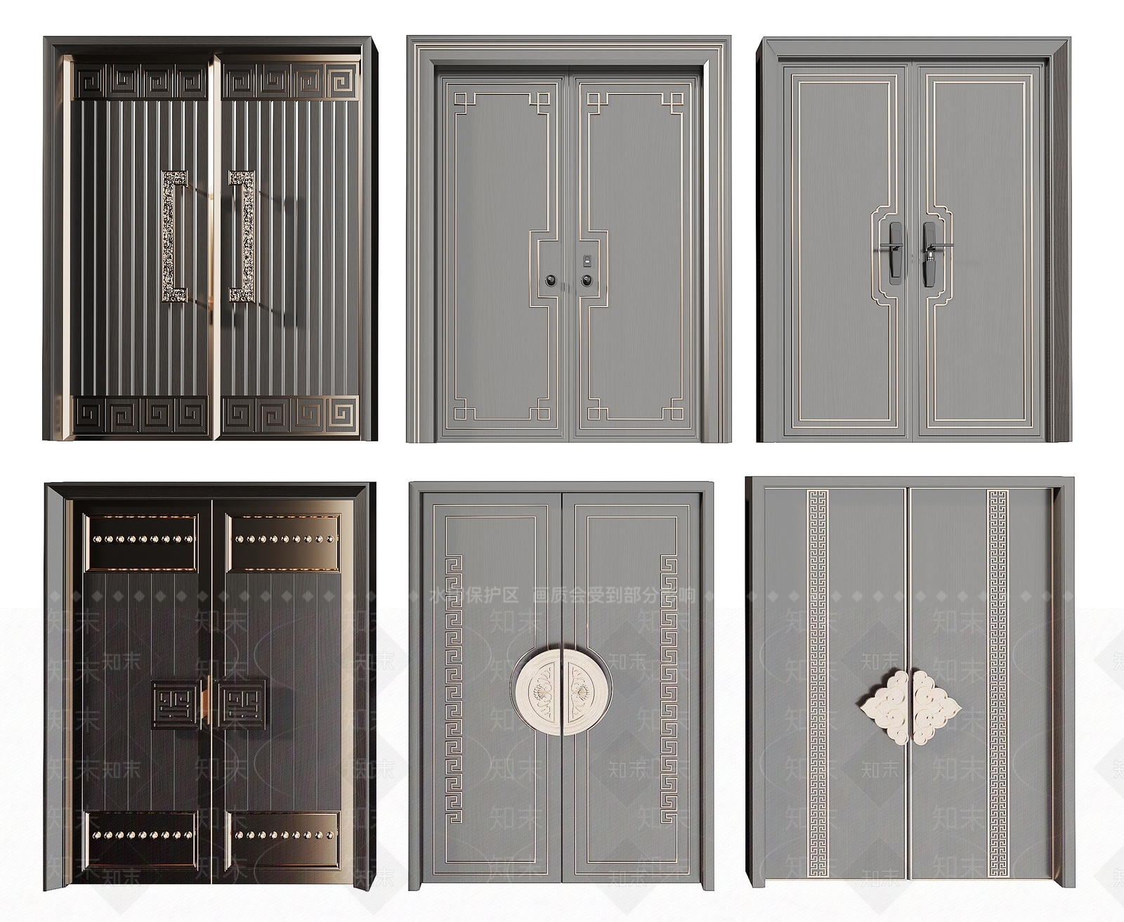 新中式别墅入户大门SU模型下载【ID:1158548376】