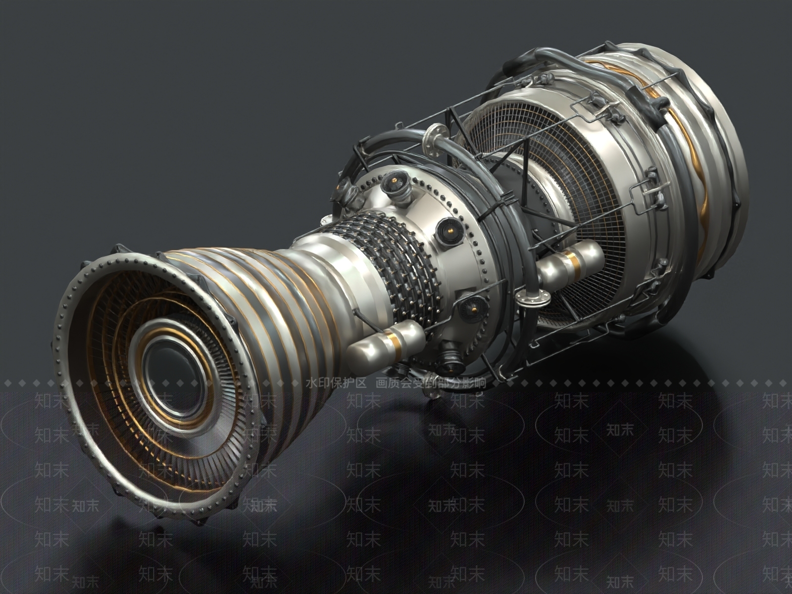 工业风涡轮发动机3D模型下载【ID:1158548906】