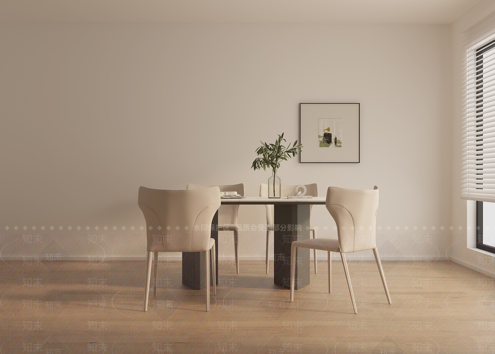 现代简约餐桌椅子3D模型下载【ID:1158549762】