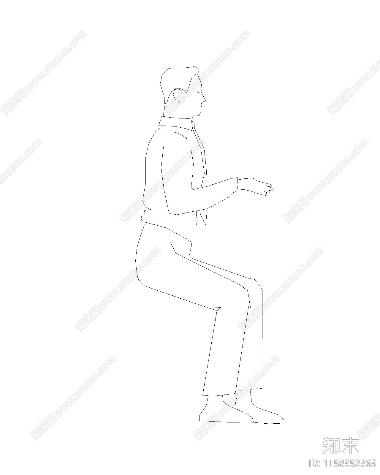 人坐姿操作状态施工图下载【ID:1158552365】