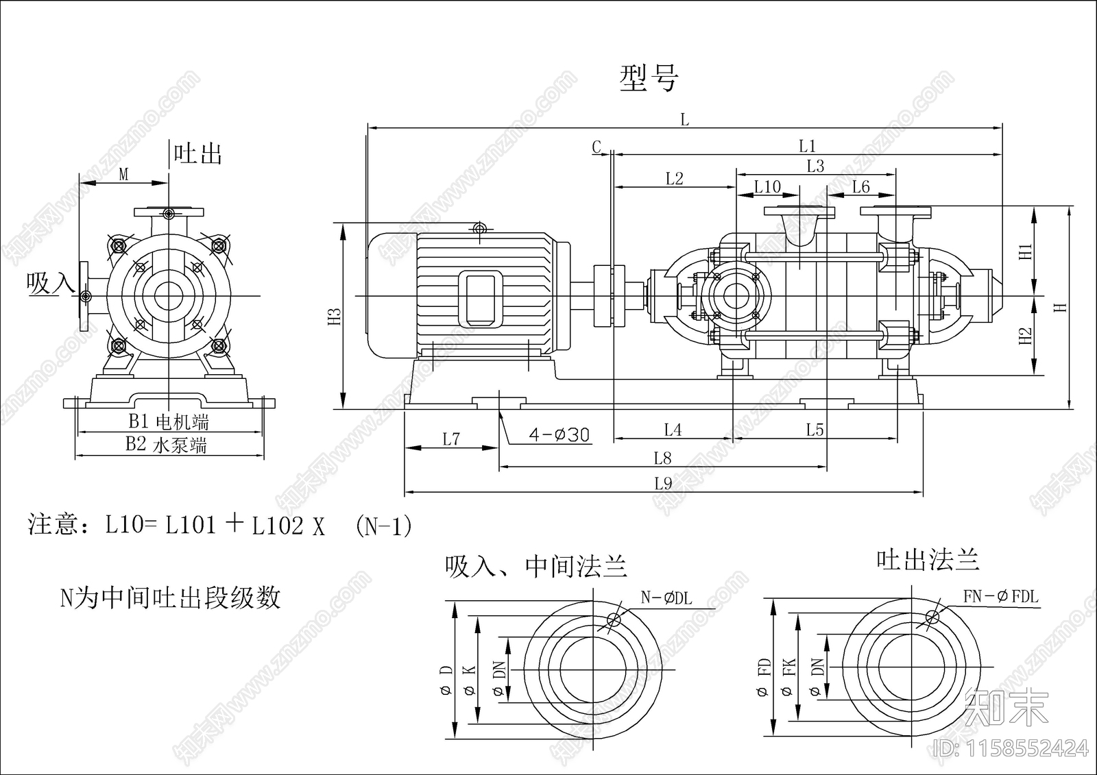 25款水泵图纸大全cad施工图下载【ID:1158552424】