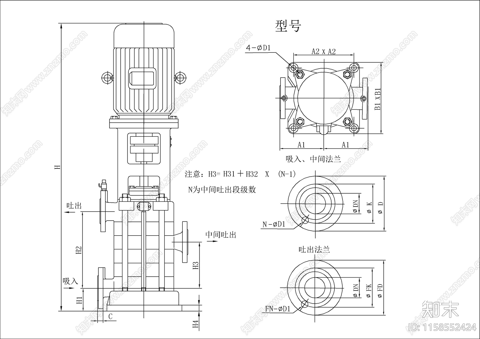 25款水泵图纸大全cad施工图下载【ID:1158552424】