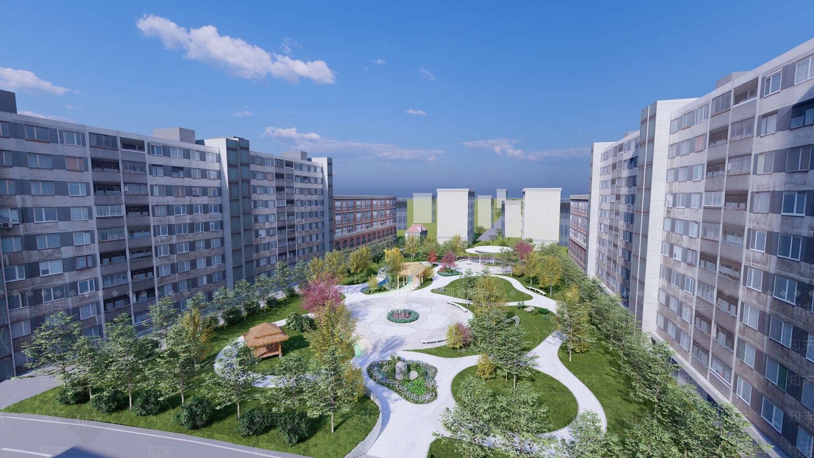 现代校园景观SU模型下载【ID:1158553290】