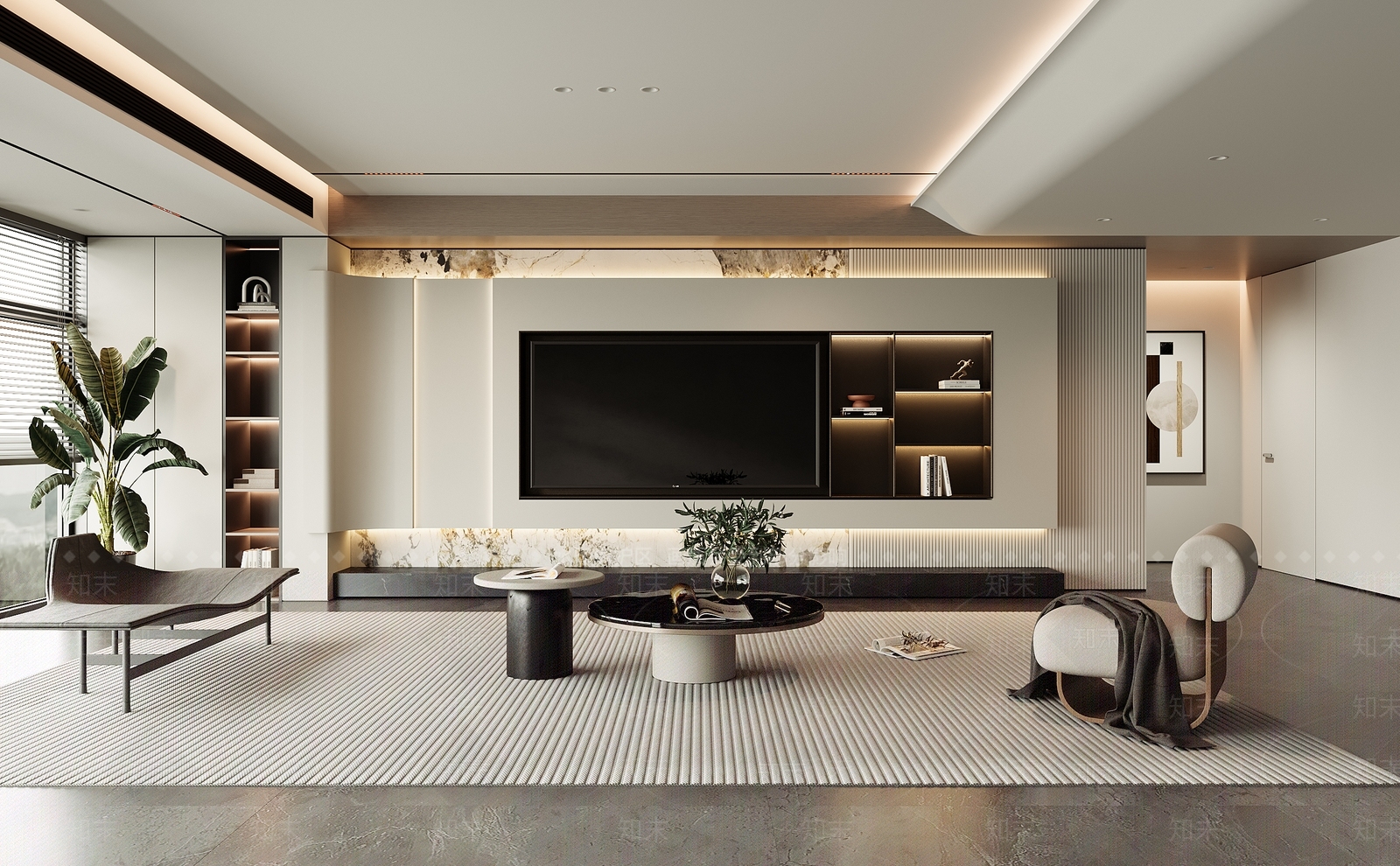 现代电视背景墙3D模型下载【ID:1158554100】