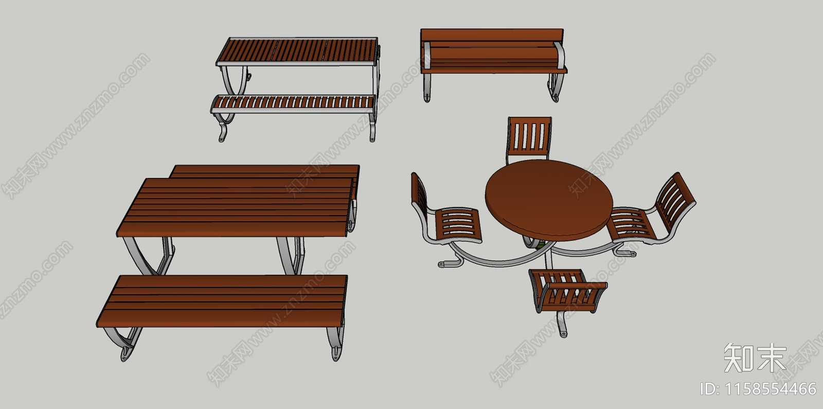 现代户外桌椅SU模型下载【ID:1158554466】