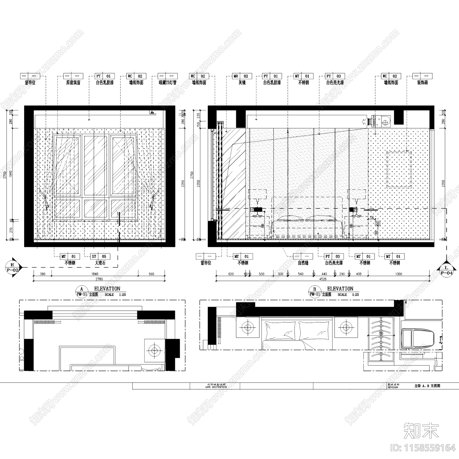 现代简约华日城市理想B6户型样板房室内家装cad施工图下载【ID:1158559164】