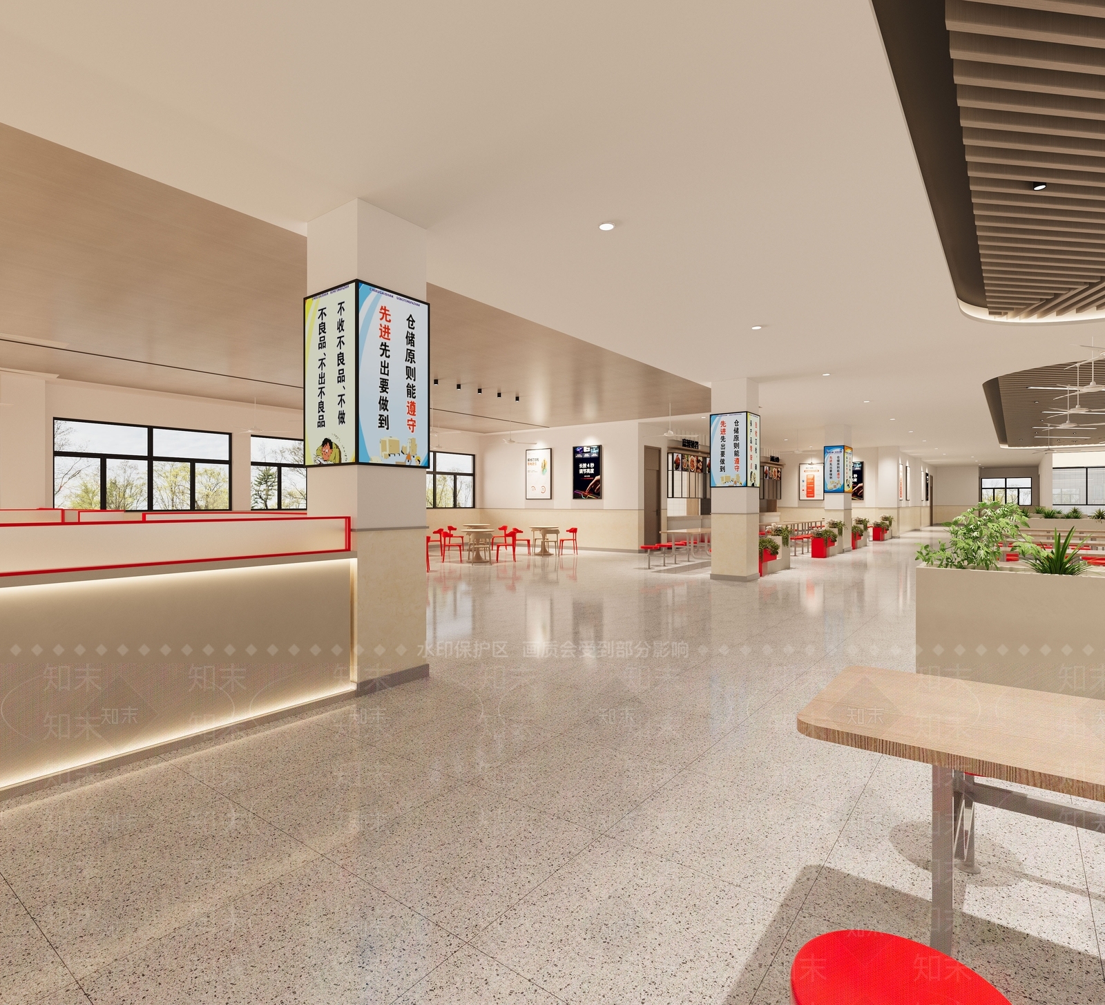 现代食堂3D模型下载【ID:1158560387】