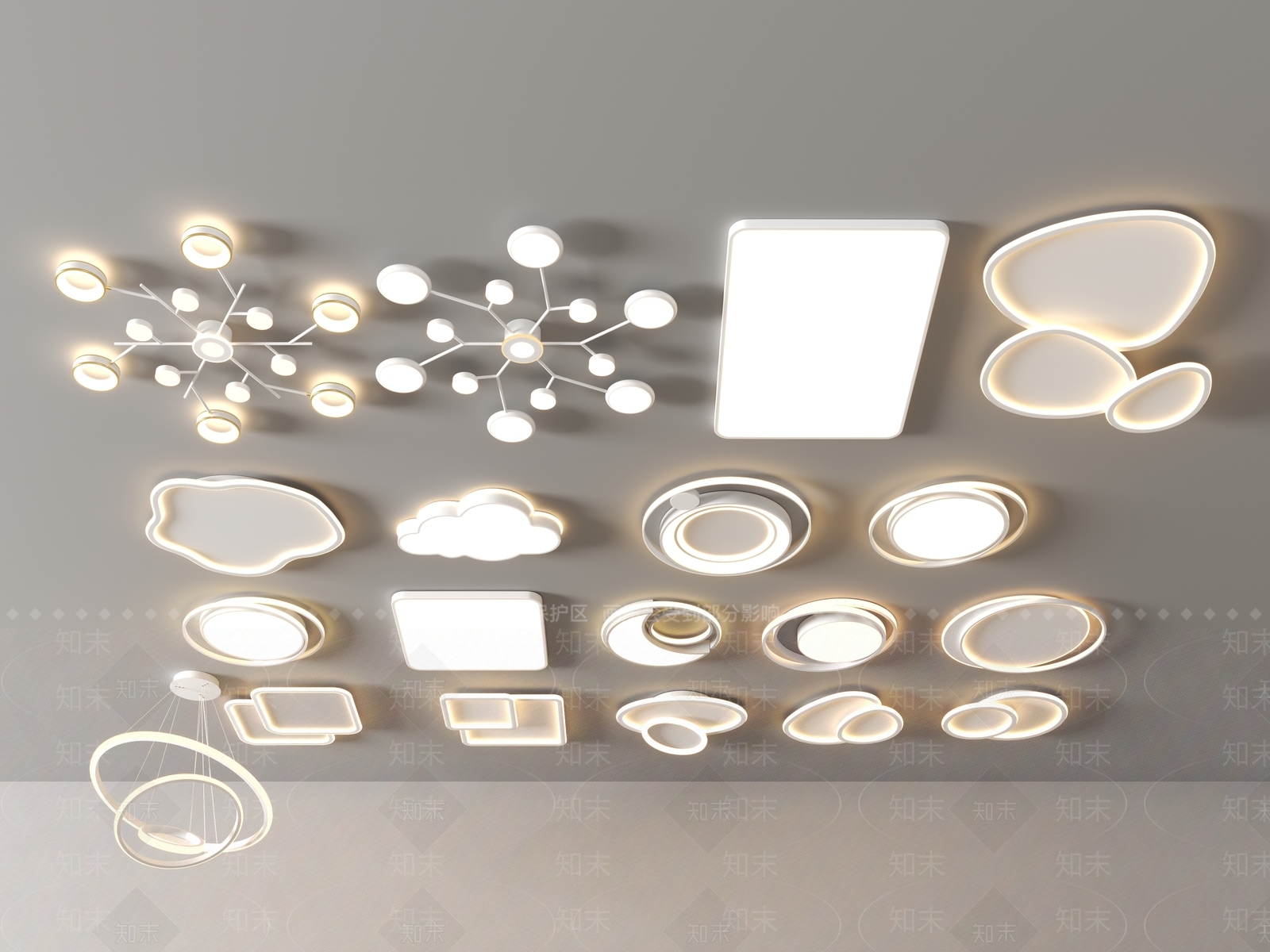 北欧现代灯具组合3D模型下载【ID:1158684961】