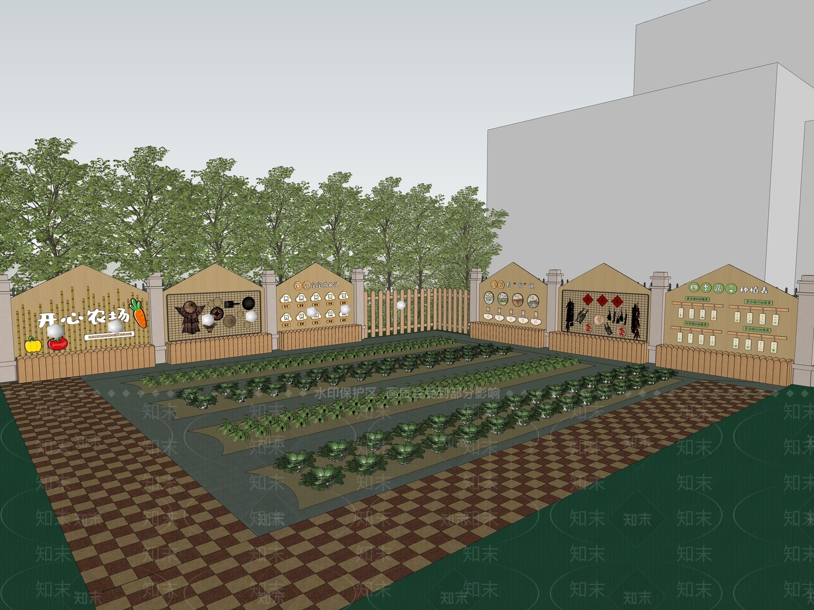现代幼儿园种植园SU模型下载【ID:1158561238】
