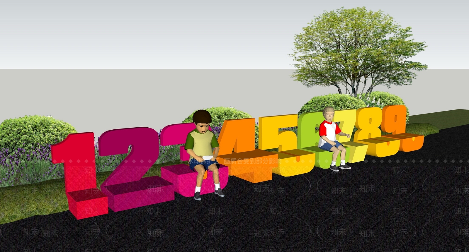 现代校园文化运动雕塑3D模型下载【ID:1158565892】