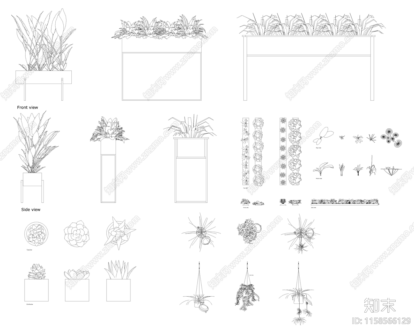 植物花架图库施工图下载【ID:1158566129】