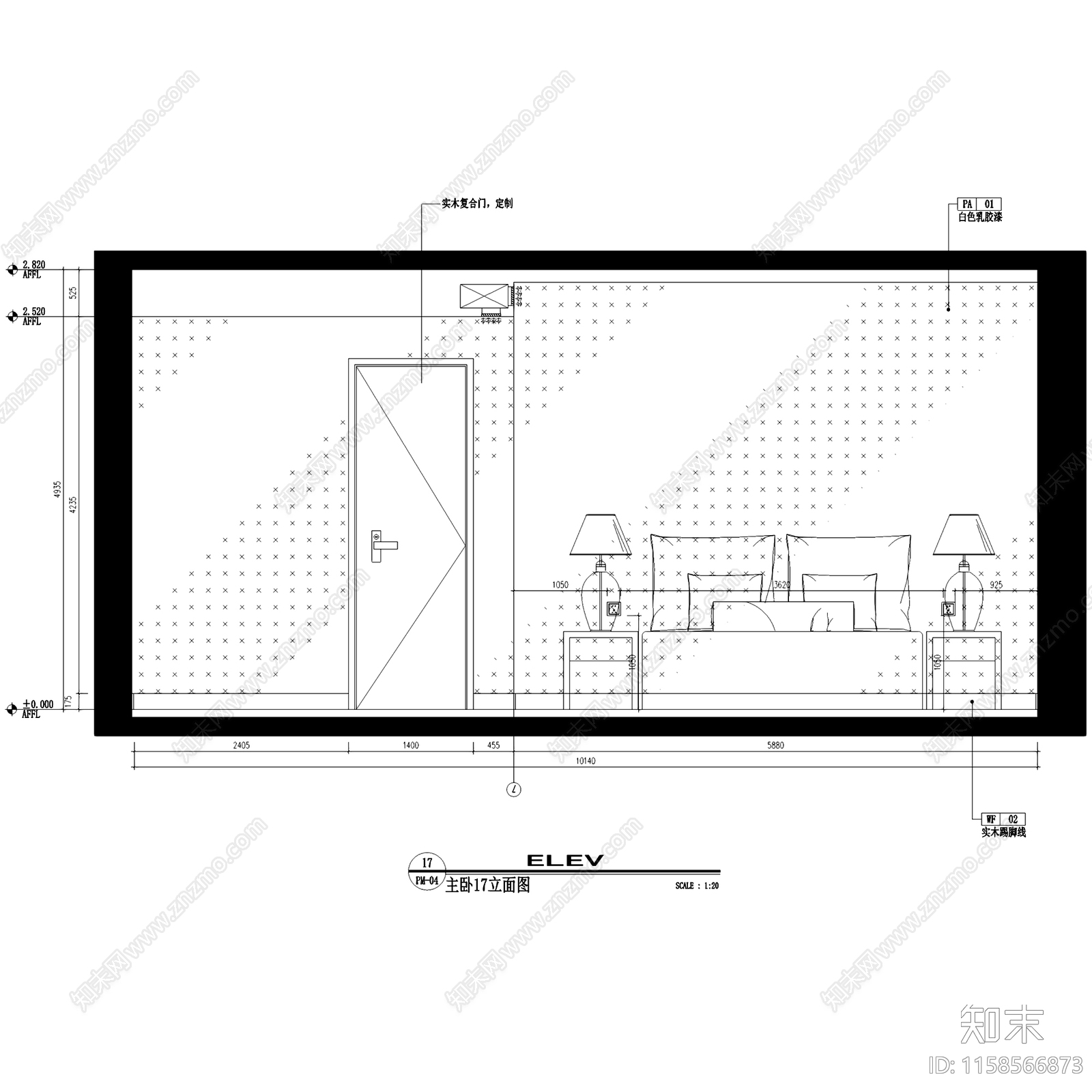 简约原木天虹国际三室两厅室内家装cad施工图下载【ID:1158566873】