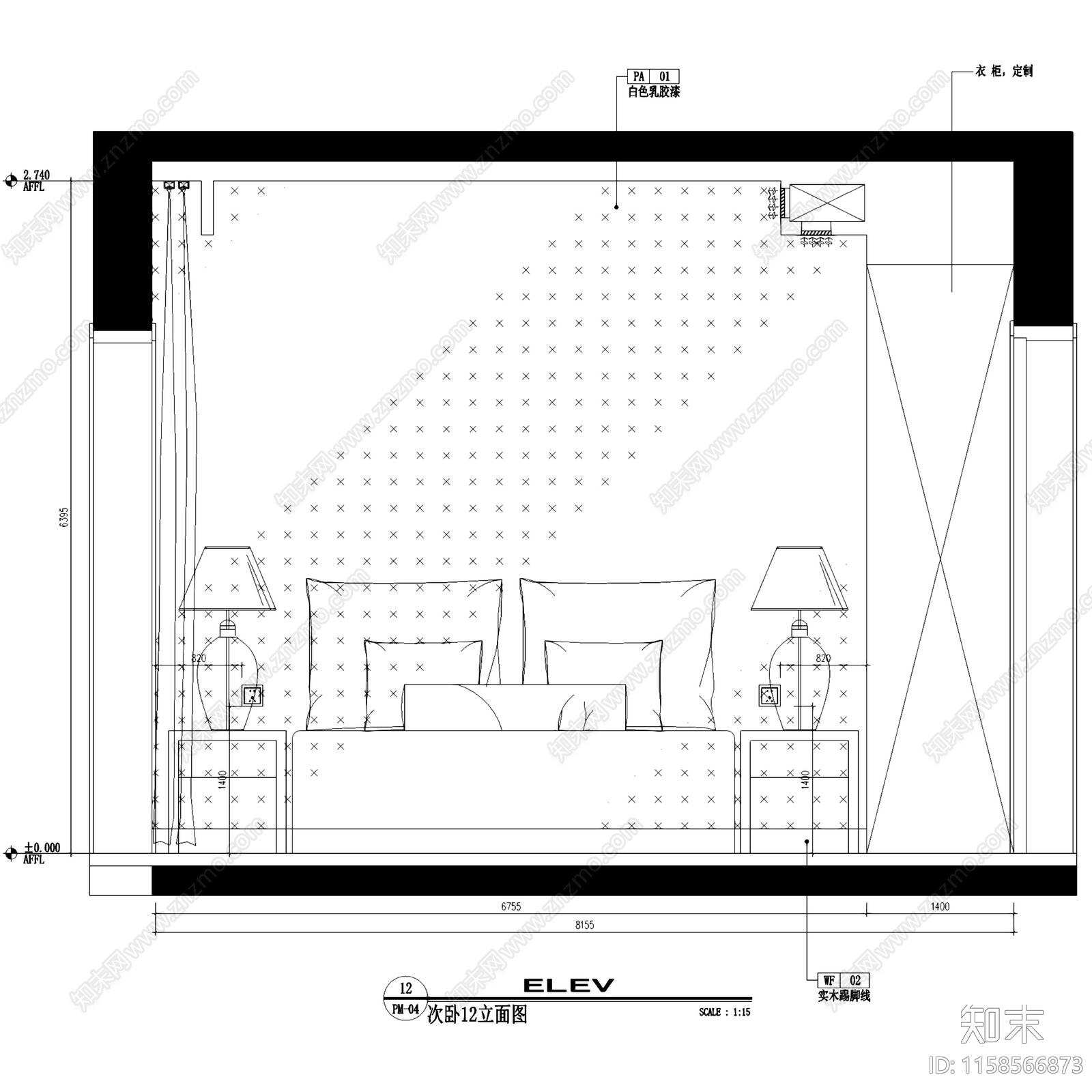 简约原木天虹国际三室两厅室内家装cad施工图下载【ID:1158566873】