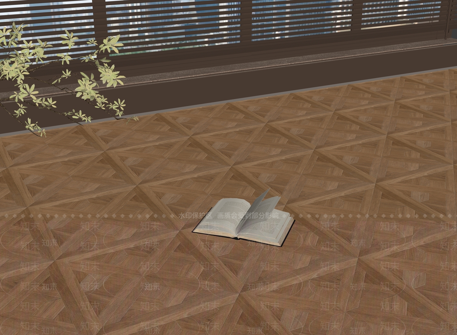 现代木地板地面SU模型下载【ID:1158570206】